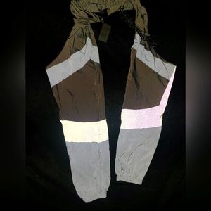 Hot and Delicious Large rave chaps black silver and white